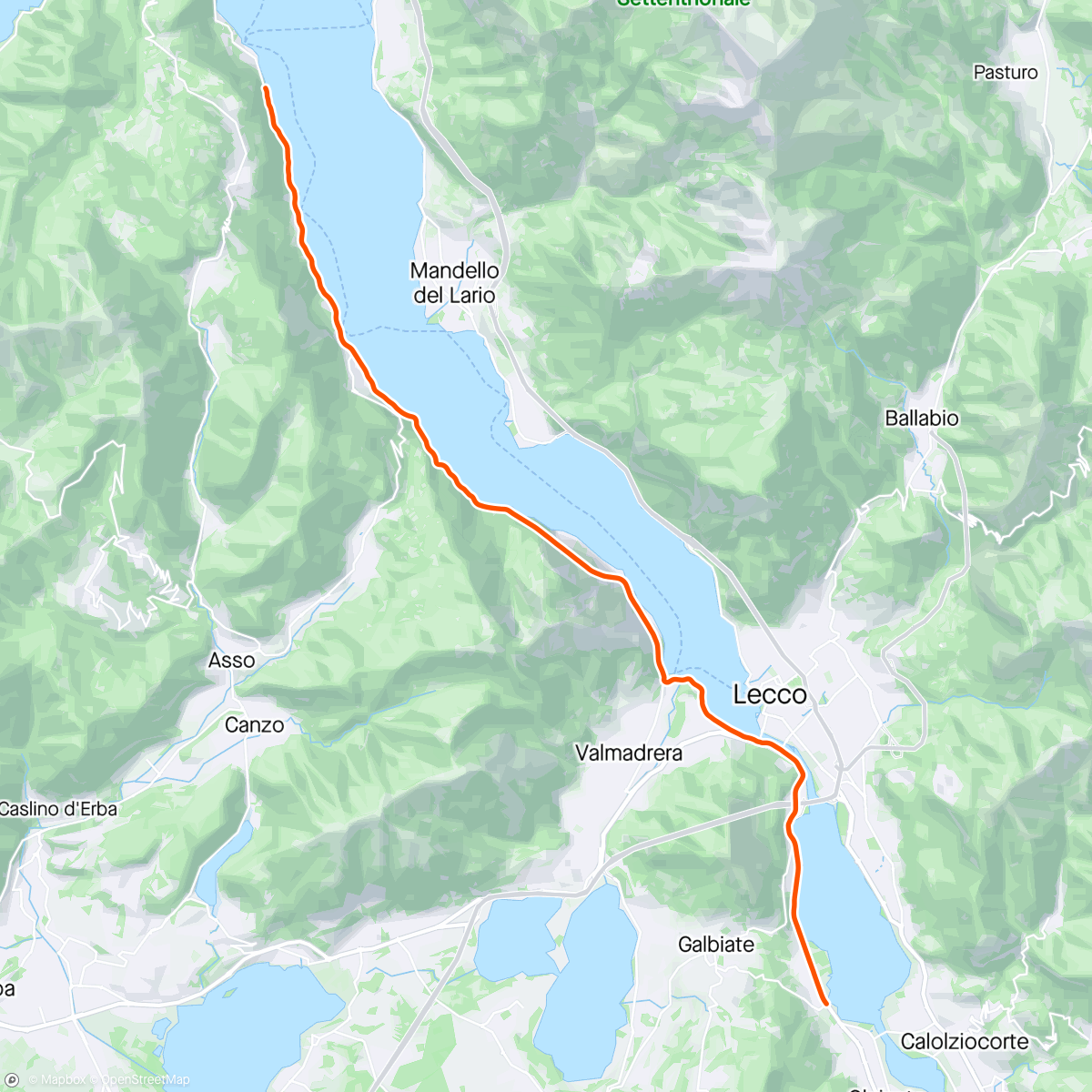 Mapa de la actividad (ROUVY - Along Lake Como | Italy+8’ calentamiento)
