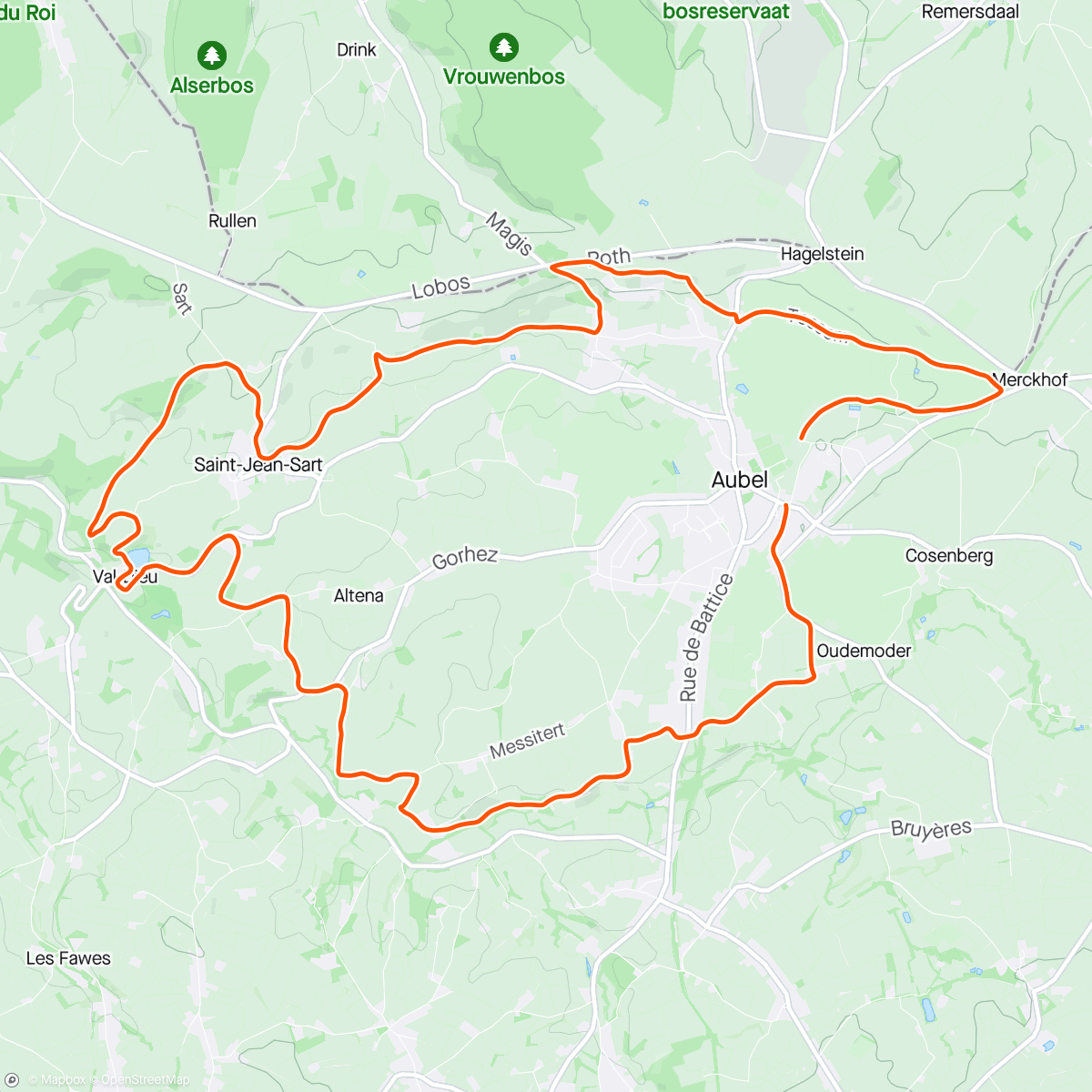 Map of the activity, Trail du Val-Dieu