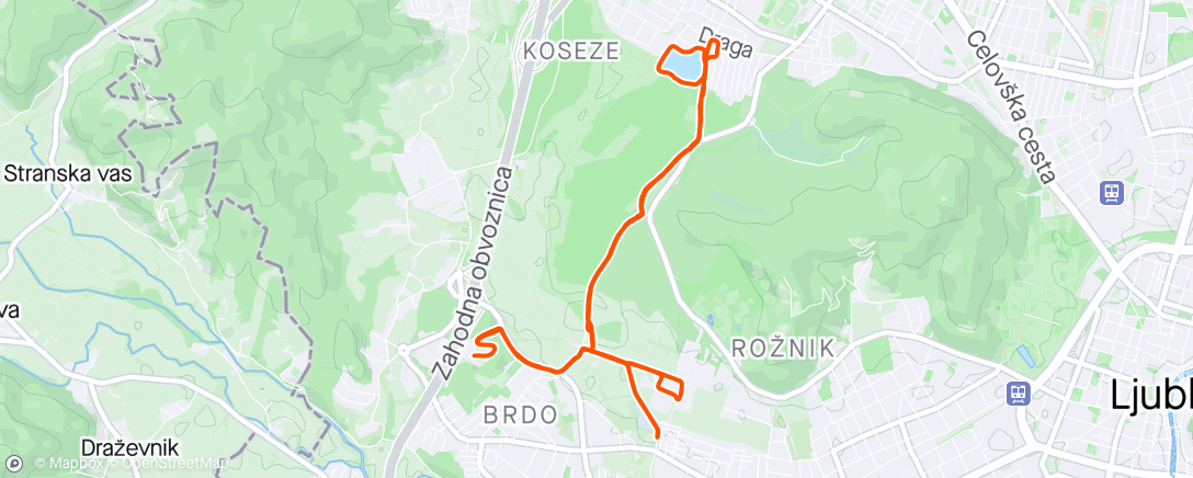 Map of the activity, Ljubljana Run