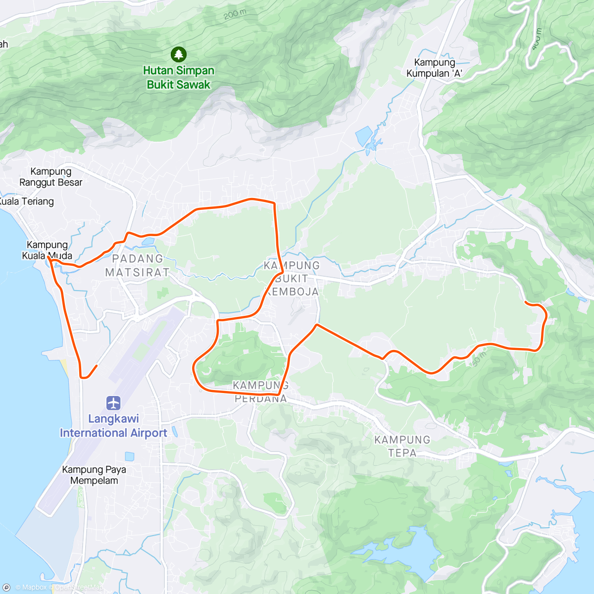 Map of the activity, ROUVY - Langkawi Malaysia - Kampung Mawar - Kampung Raja