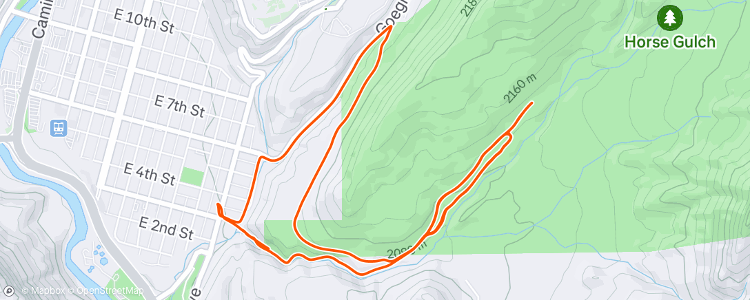 Map of the activity, Trail dog spin