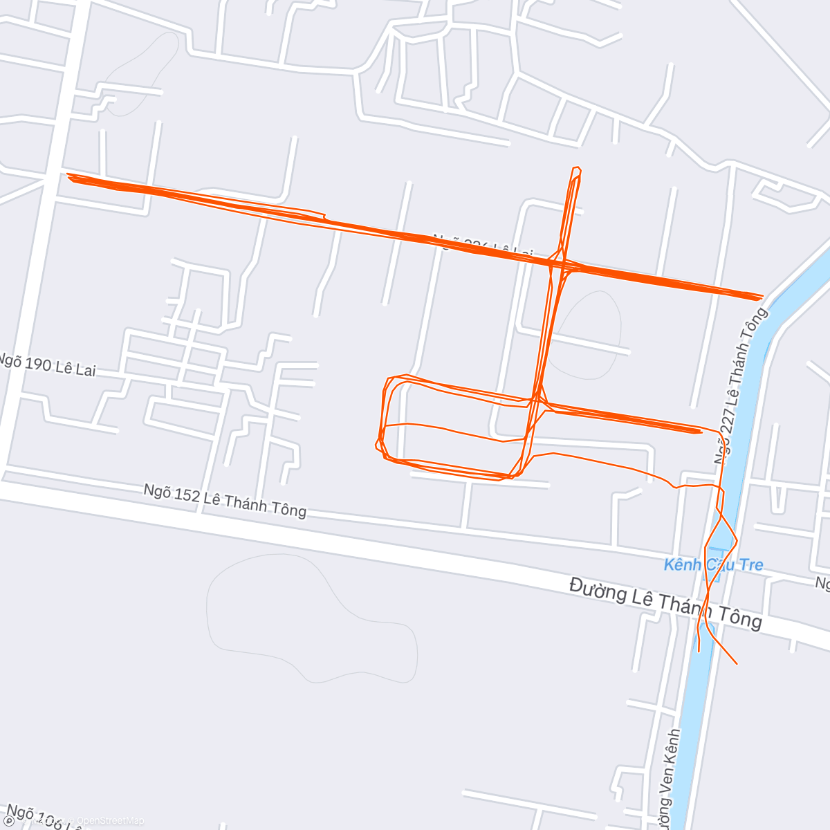 Map of the activity, Afternoon Run