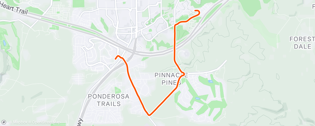 Map of the activity, Evening Run