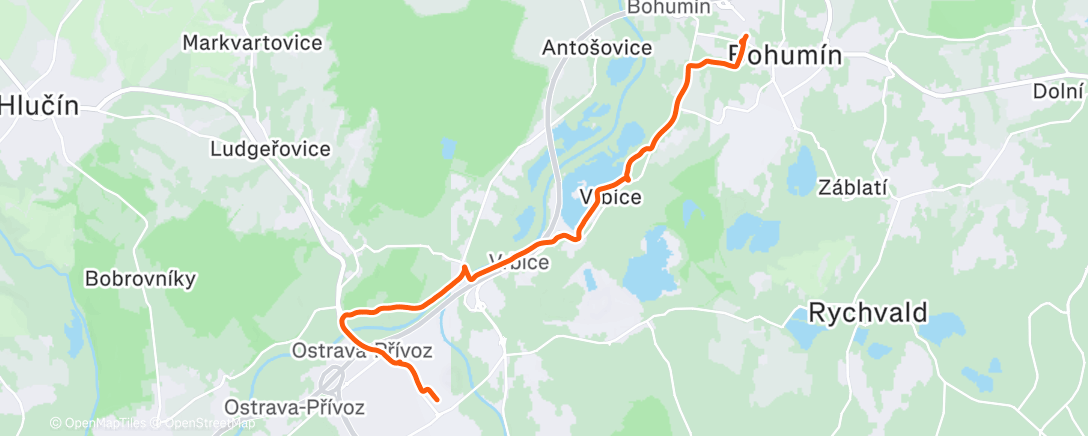 Map of the activity, Afternoon Mountain Bike Ride