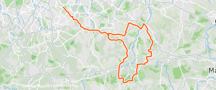 Route map for SEVENOAKS – KNATTS VALLEY (CAFE AT END) – – G1/2 52MI 3200FT G3U 47MI 2500FT G3L 43MI 2400FT