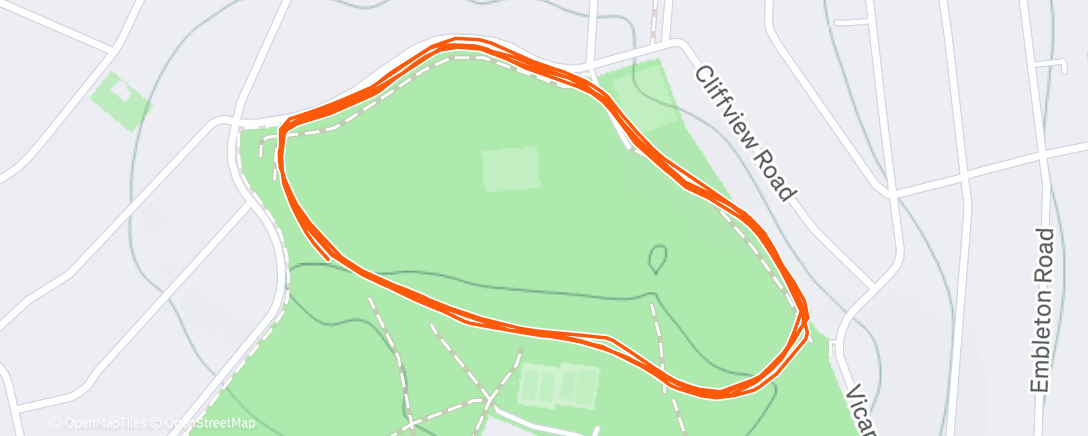 Map of the activity, Afternoon Run