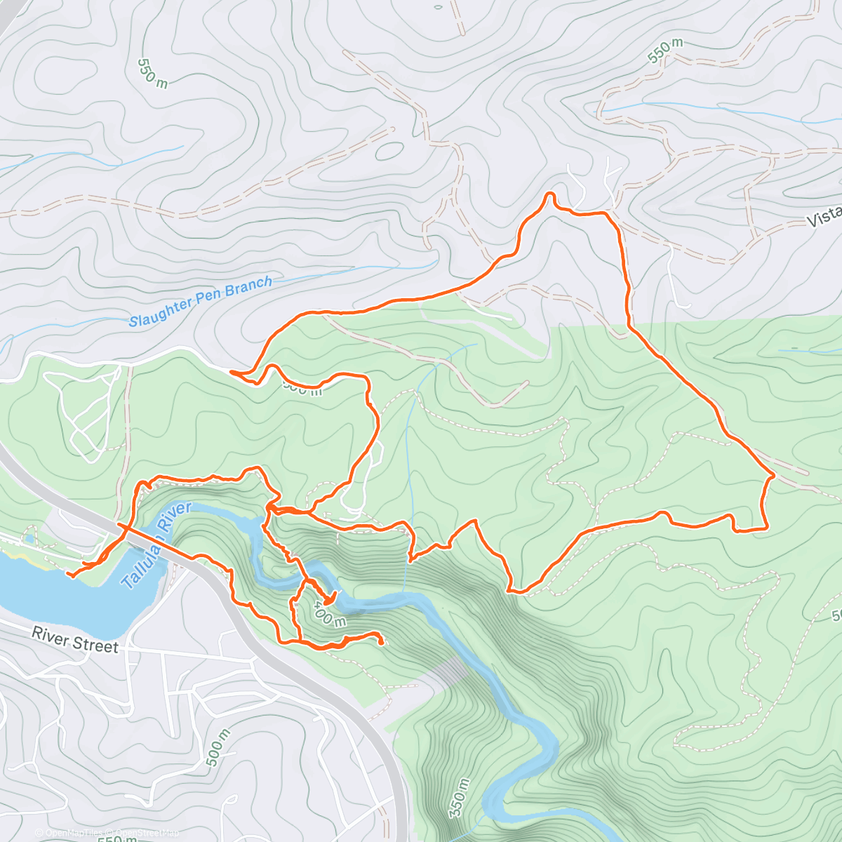 Map of the activity, Tallulah Gorge State Park