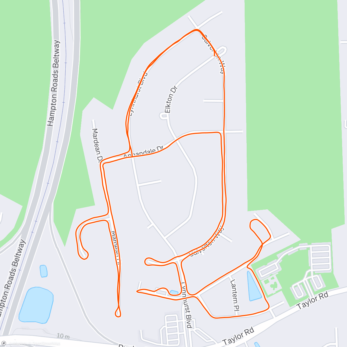 Map of the activity, Evening Run