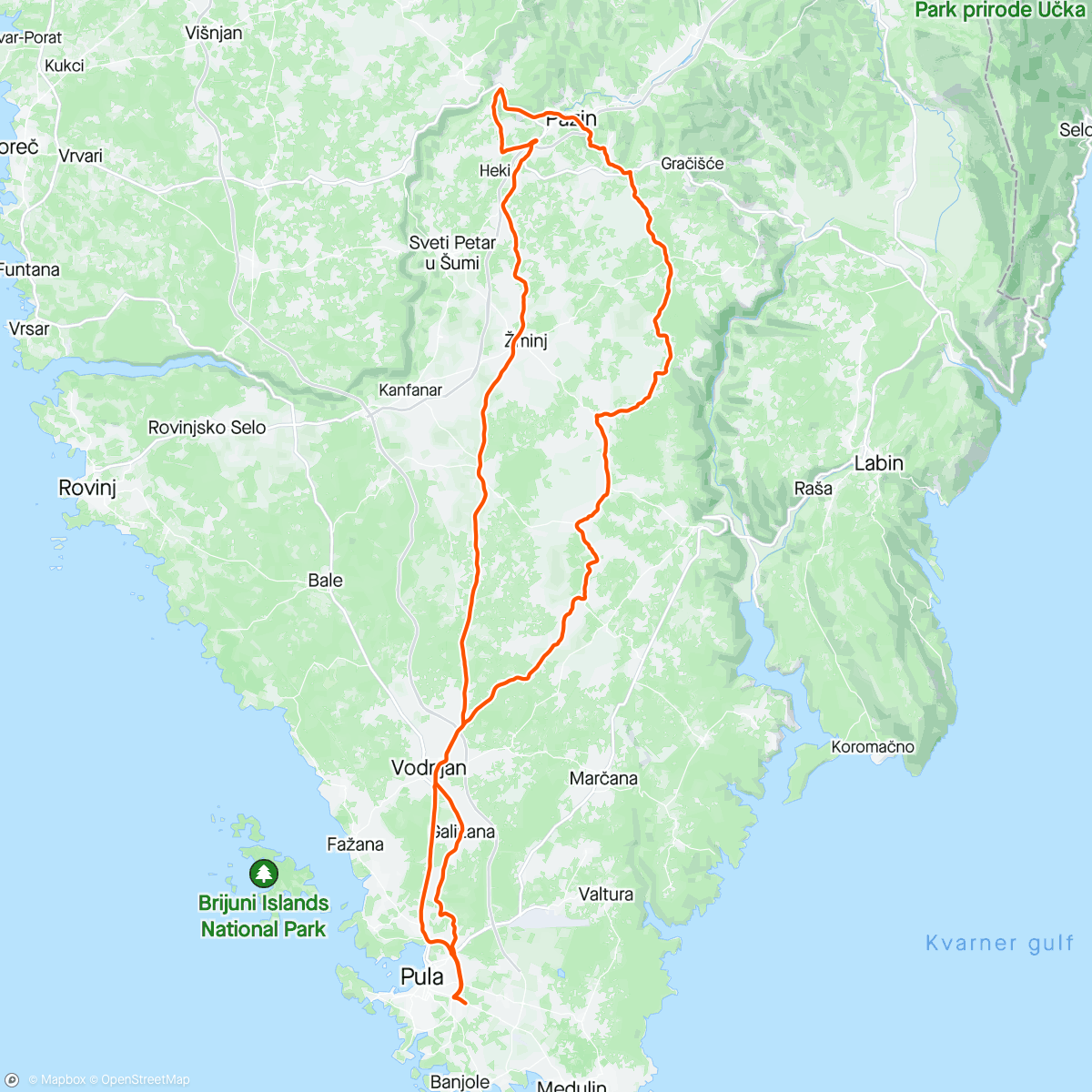 Map of the activity, After tošiko ride