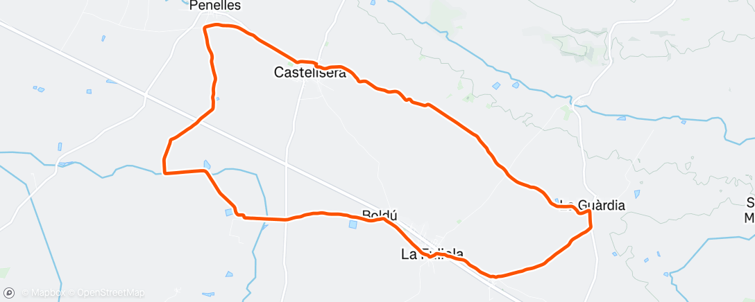 Map of the activity, Bicicleta al anochecer