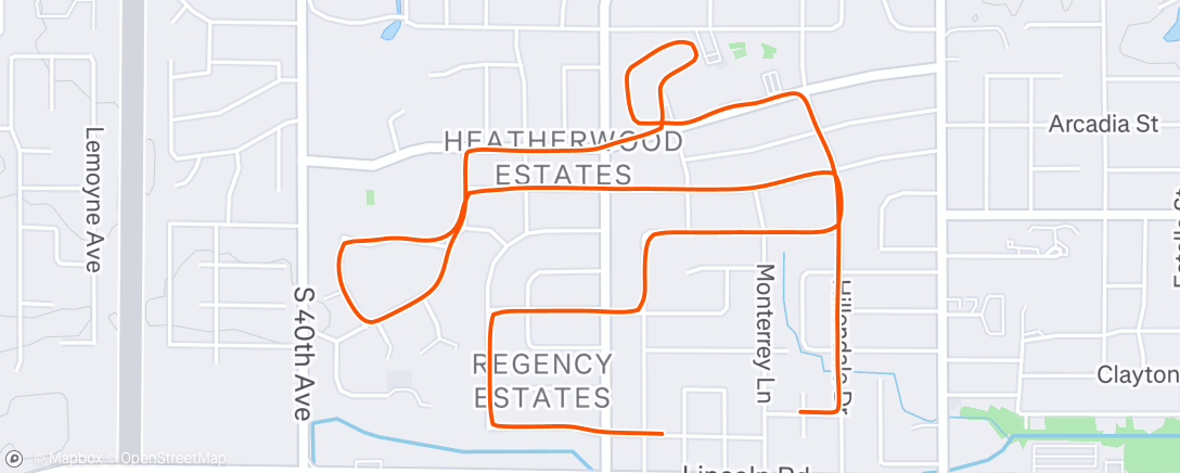Map of the activity, Morning Run