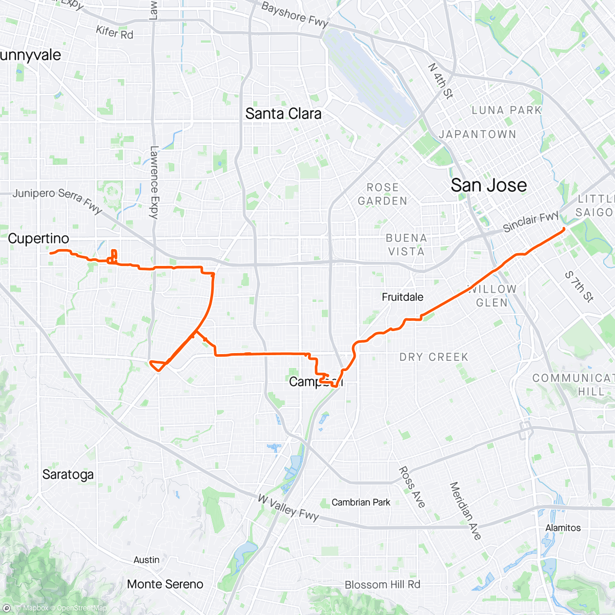 Mappa dell'attività commute from work. bunch of little ride every road cleanups i've been ignoring for a year or so