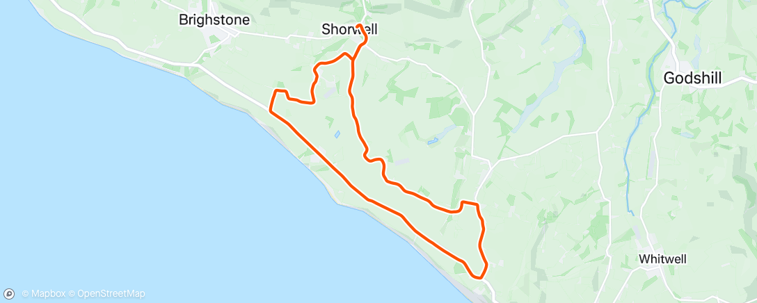 Map of the activity, Evening Ride