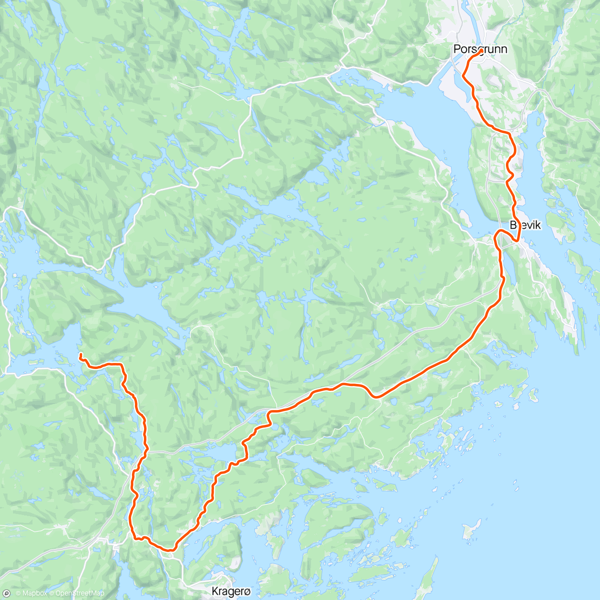 Map of the activity, Fra hytta til toget på Hardtail, i motvind, med ryggsekk 🤘