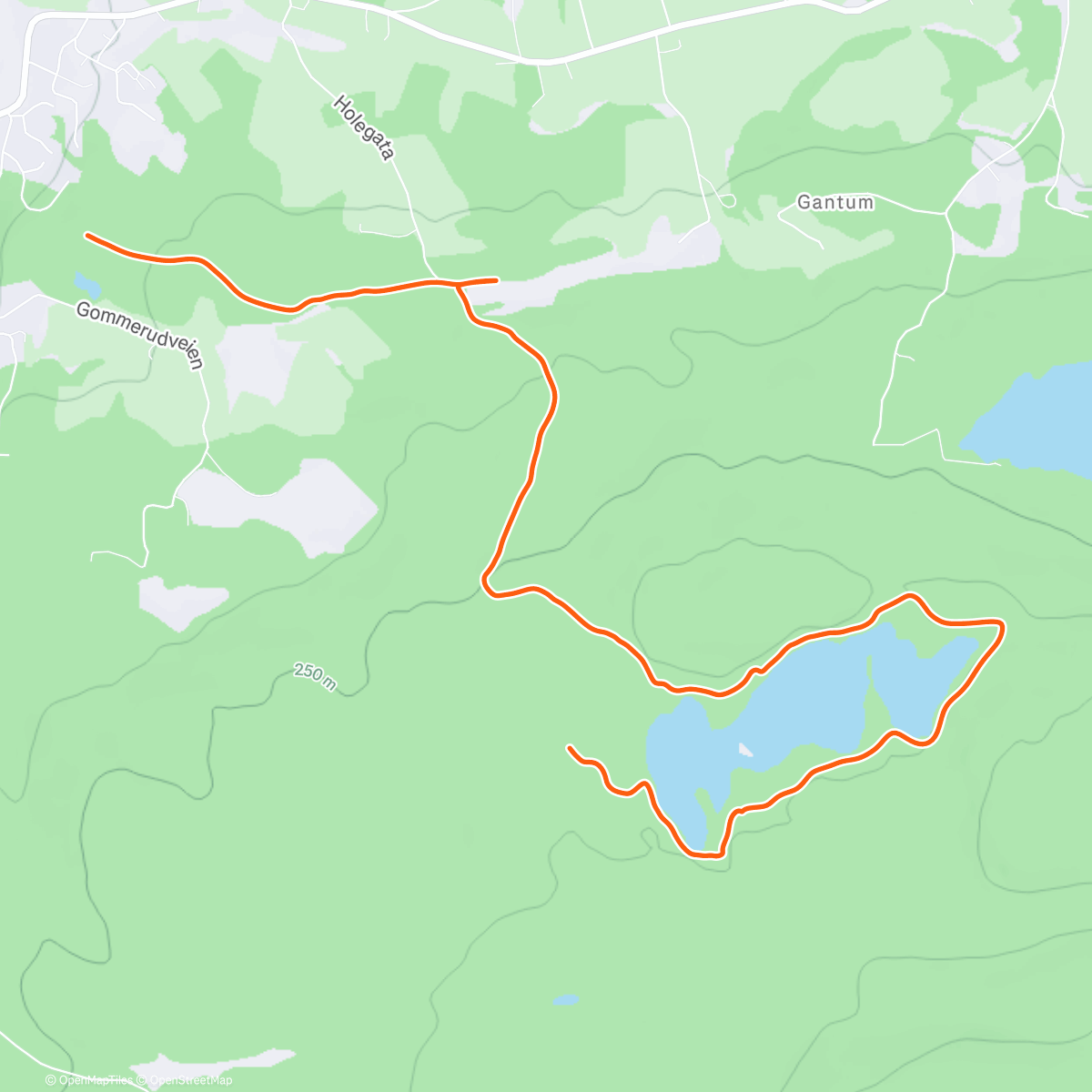 Map of the activity, Rolig jogg rundt Røkenergtjern med Ayla 💆🏻‍♀️kom meg hjem selvom det ikke er logget 😂