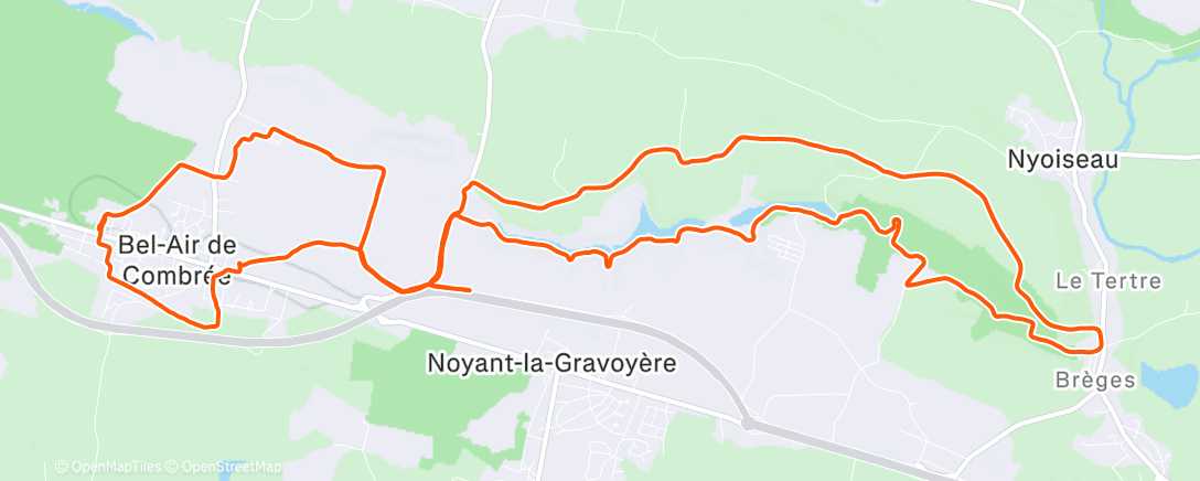 Map of the activity, Trail le matin