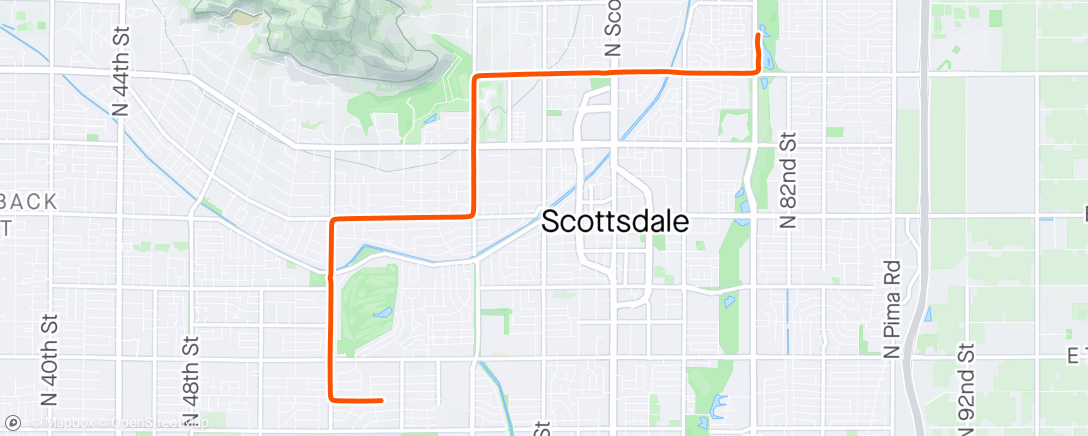 Map of the activity, Bike Home from Swim
