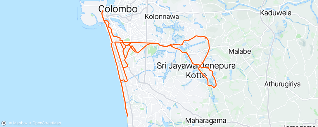 Map of the activity, Sunday Morning Ride
