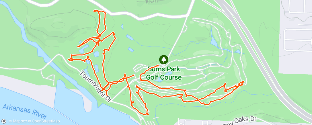 Map of the activity, 2 - Walking at Burns Park 16 Holes