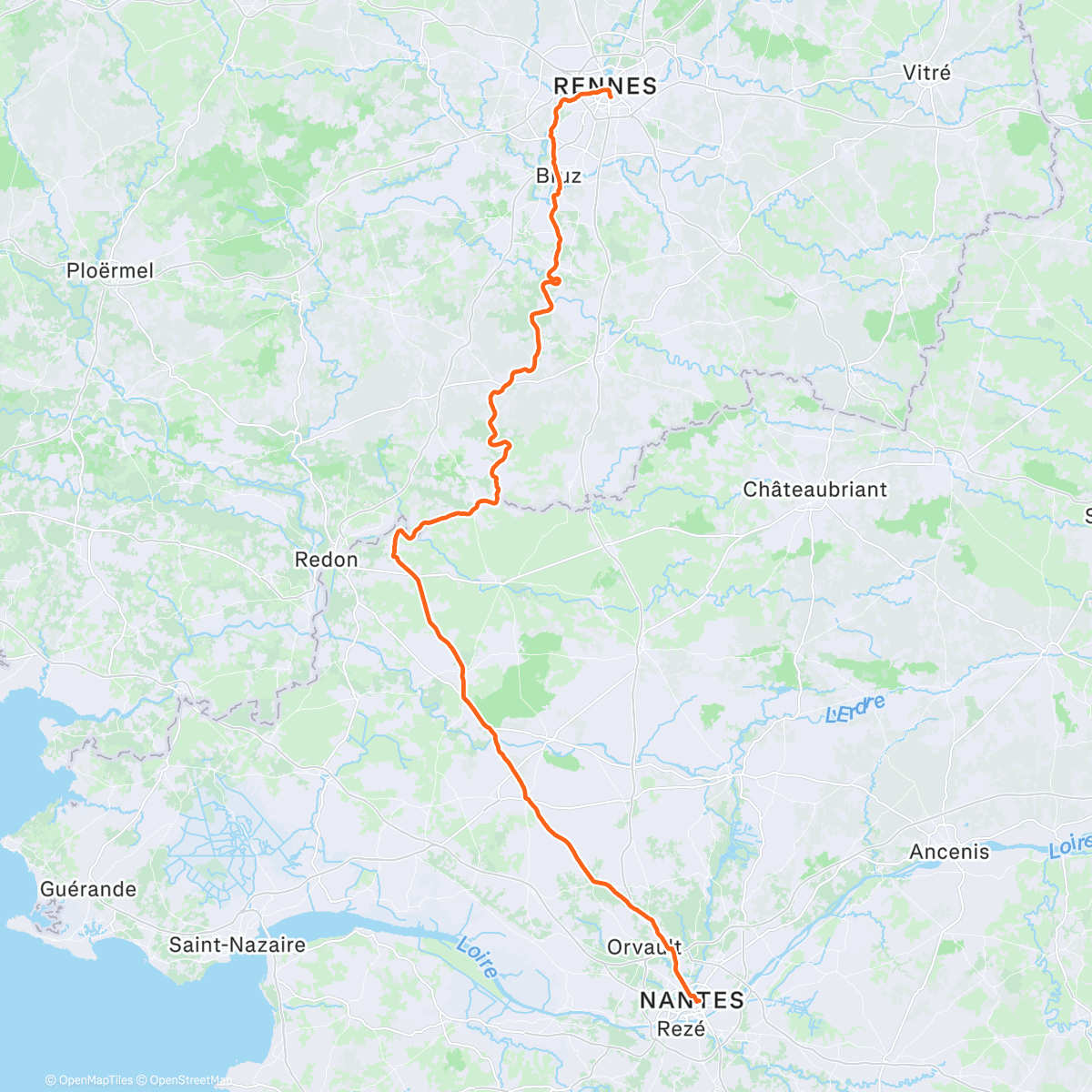 Peta aktivitas, Nantes -> Rennes