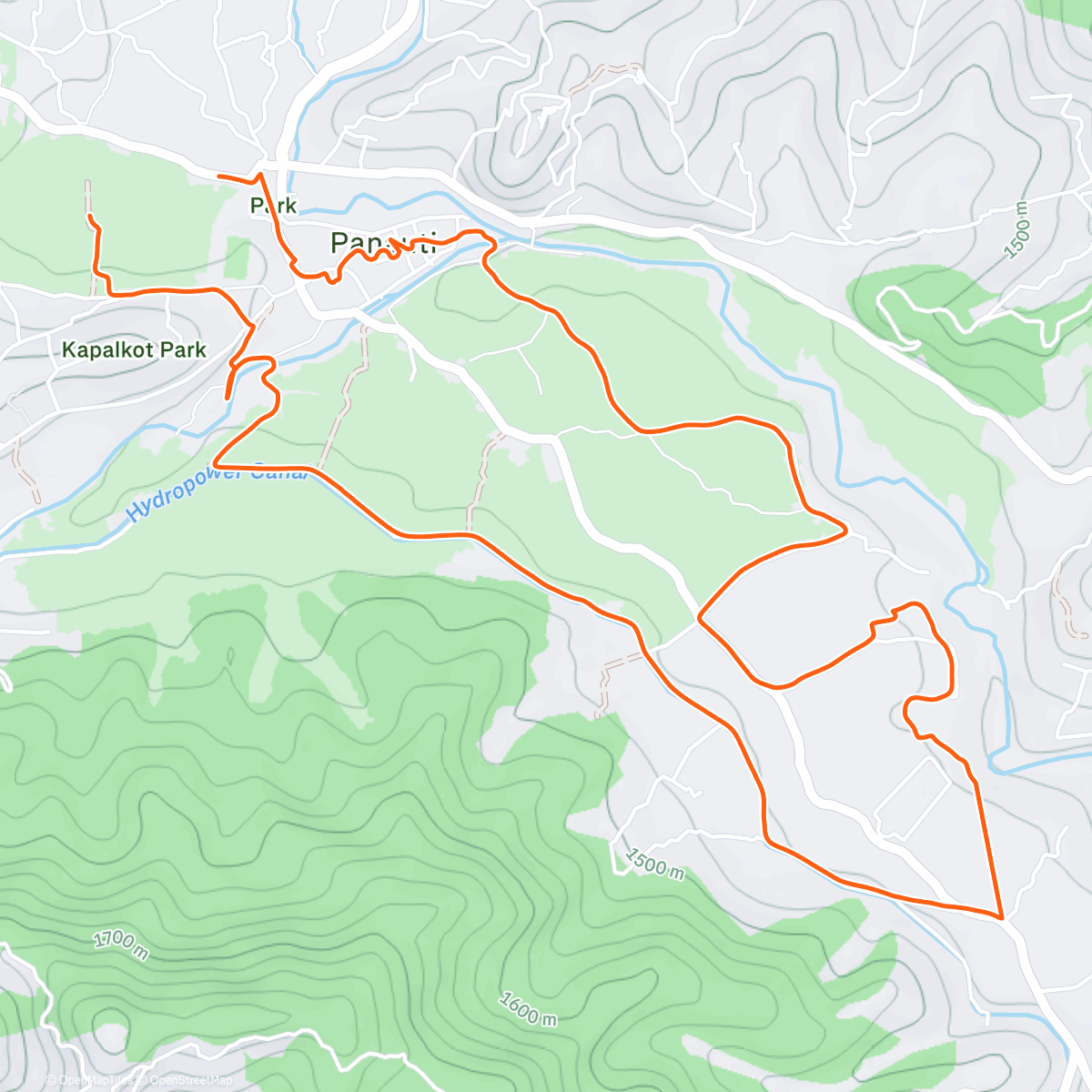 Map of the activity, Namiddagwandeling