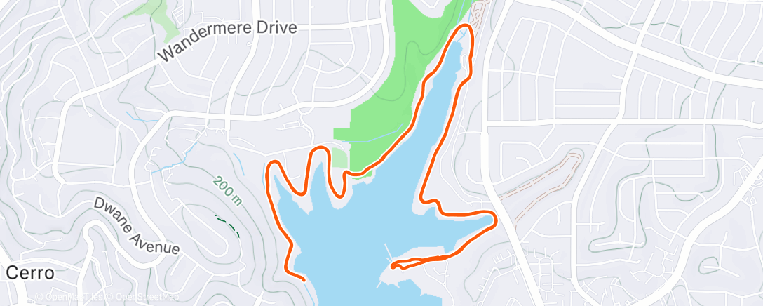 Map of the activity, Afternoon Run