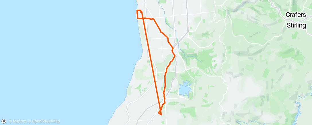 Map of the activity, Oops! Forgot to turn it back on for the ride home 🤣