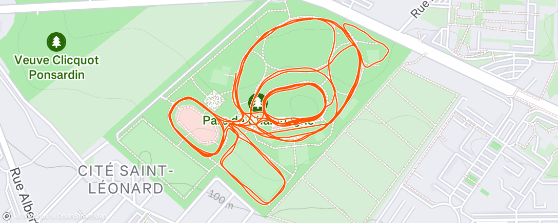 Map of the activity, Course à pied le matin