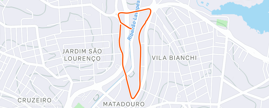 Map of the activity, Manhã Ciclismo