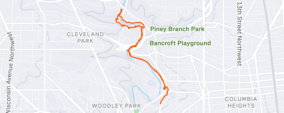 Map of the activity, Xmas Eve Walk