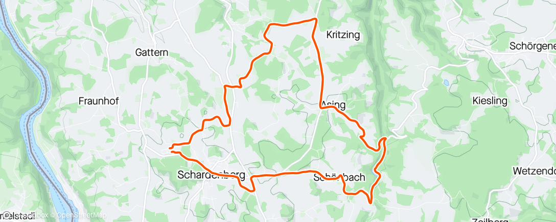 Map of the activity, Kösslbachtrail-Kneiding 4:57