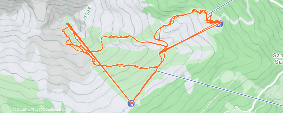 Map of the activity, Sessione di sci val d'ultimo