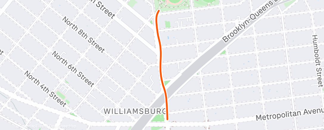 Map of the activity, Afternoon Run