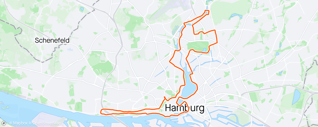 Map of the activity, Hamburg Marathon with quite a surprise: New PB despite the heat 🥵