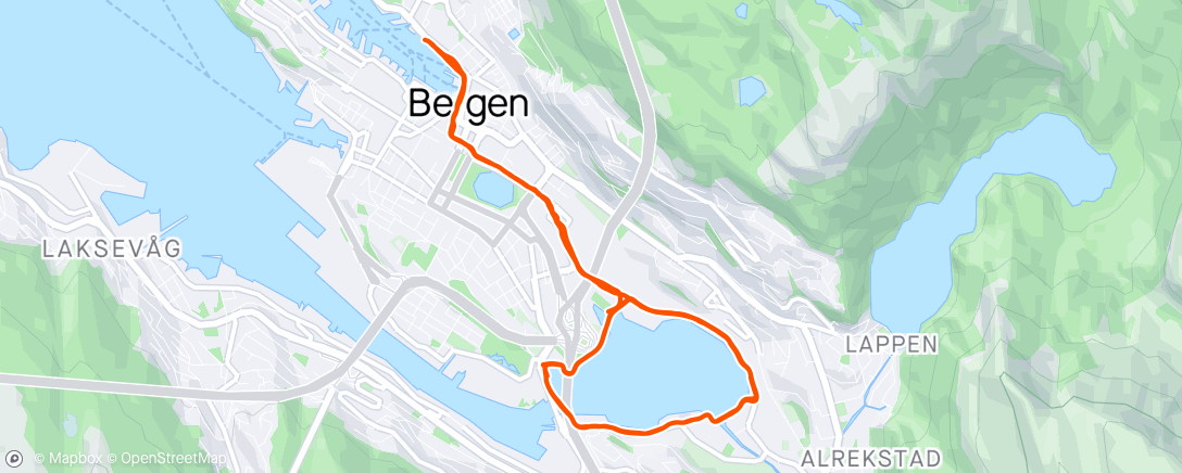 Map of the activity, Oppvarming 90/30 x 20 nedjogging