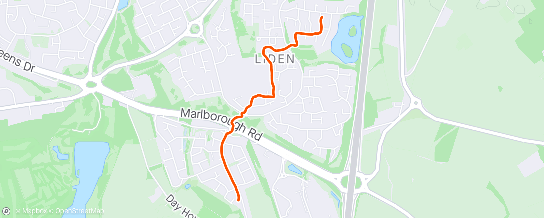 Map of the activity, Run home from school drop off