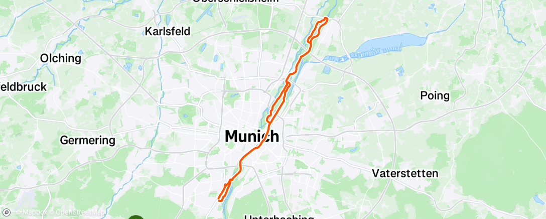 Map of the activity, Theresas birthday ride. It was a little wet