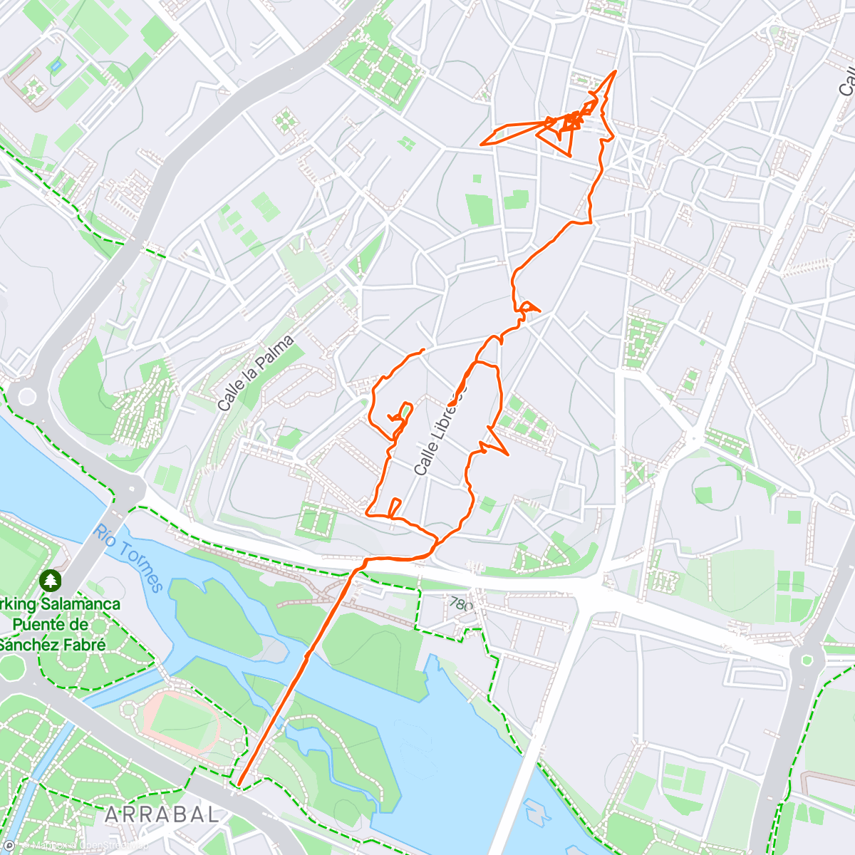 Map of the activity, Salamanca stroll