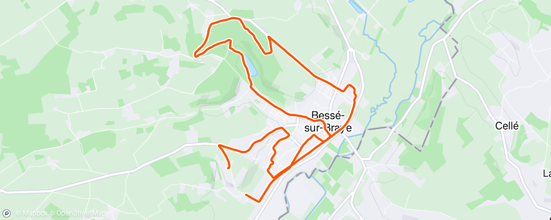 Map of the activity, Course à pied le matin