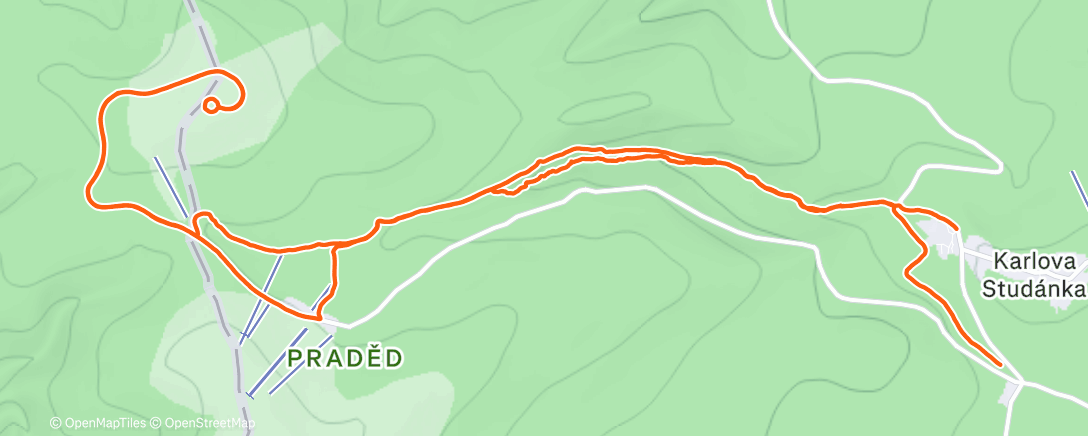 Map of the activity, Afternoon Hike