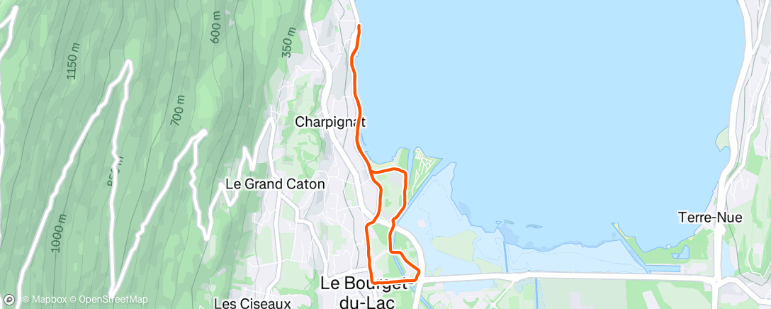 Map of the activity, Course à pied le soir