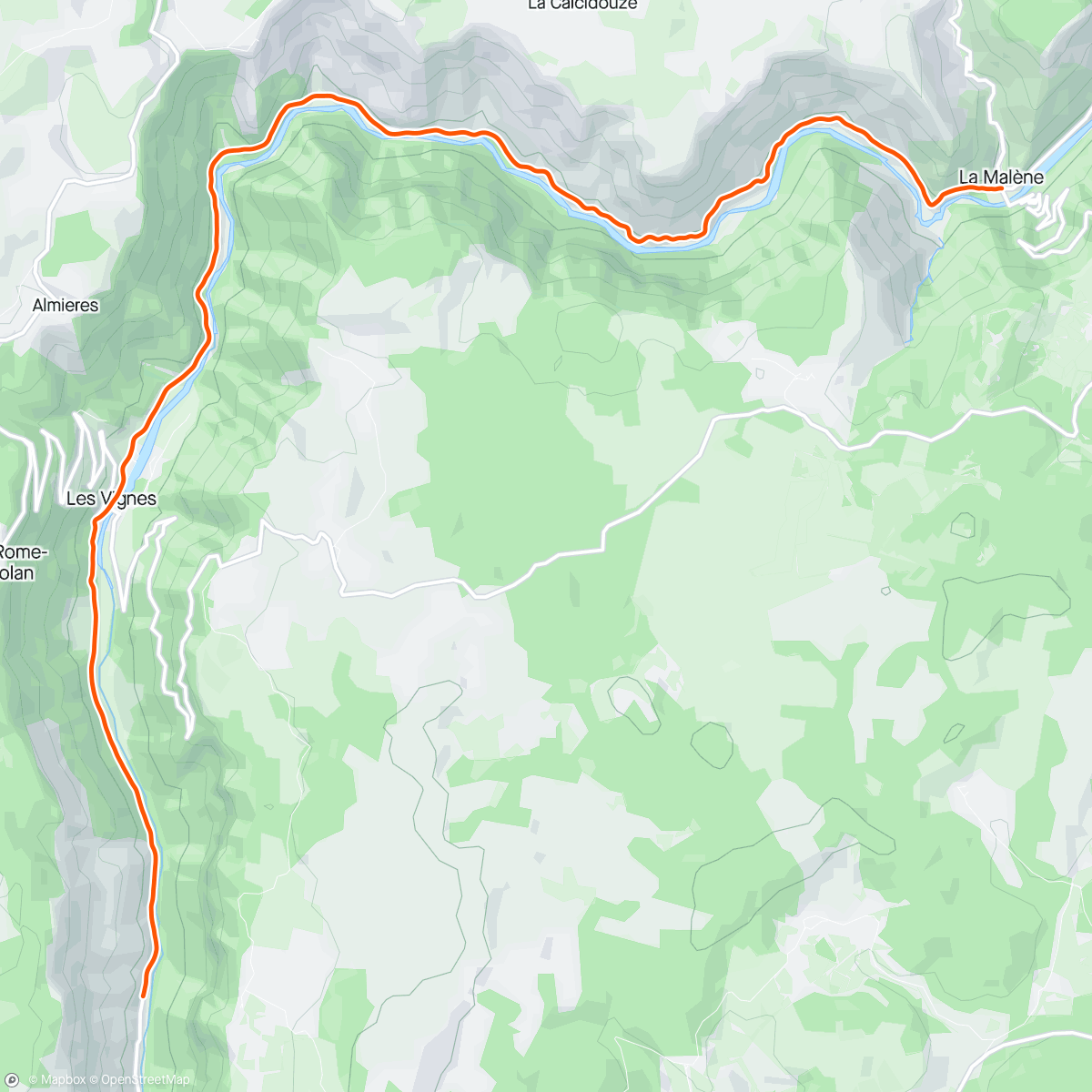 Map of the activity, Kinomap - Gorges du Tarn 😍