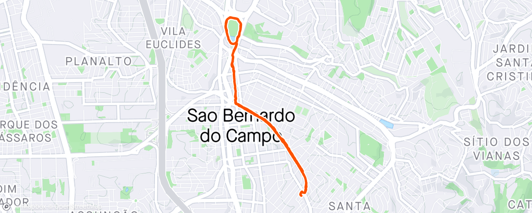 「Caminhada noturna」活動的地圖