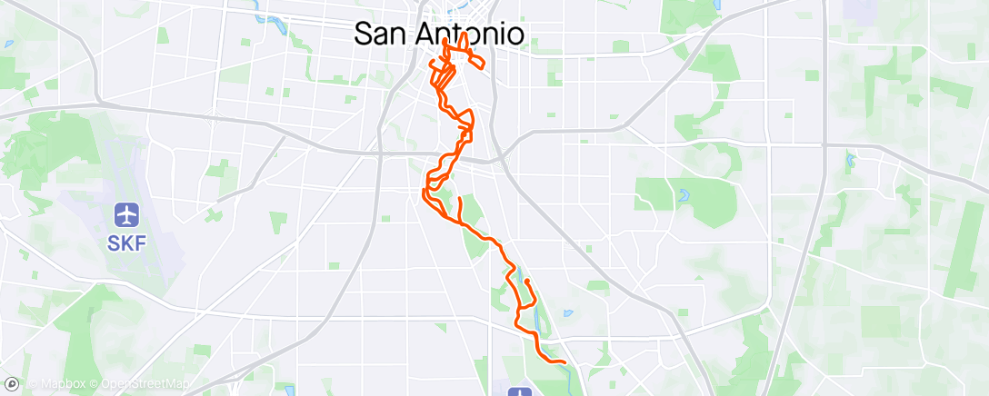 Map of the activity, Run the Alamo Marathon