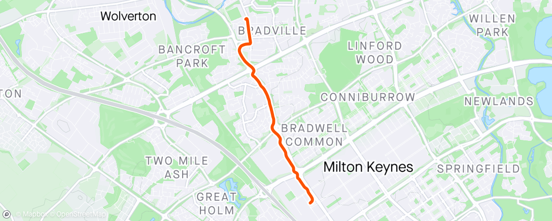 Map of the activity, Walk home from train station
