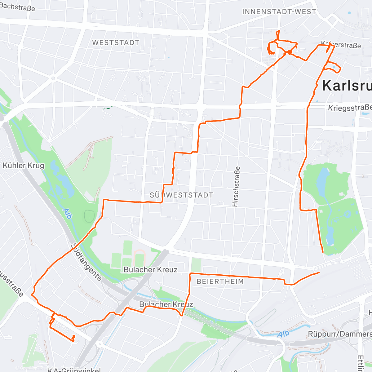 Map of the activity, Karlsruhe