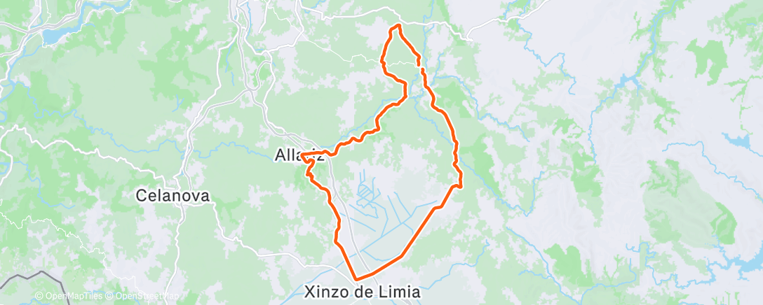 Map of the activity, Bicicleta a la hora del almuerzo