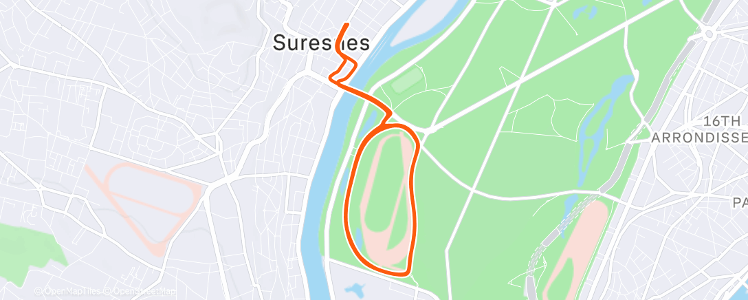 Map of the activity, Sortie vélo le midi