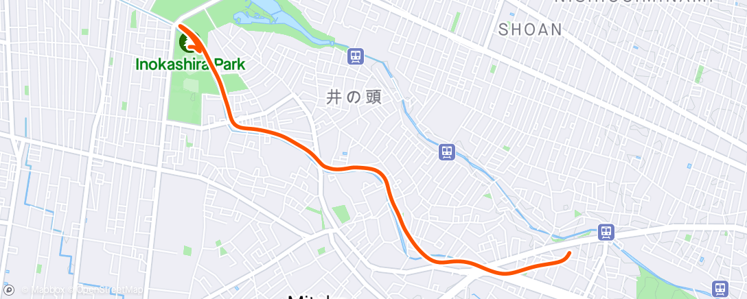 Map of the activity, 午後のランニング