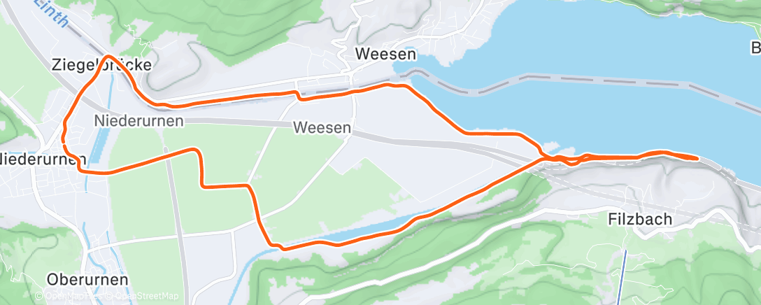 Map of the activity, Lauf am Morgen